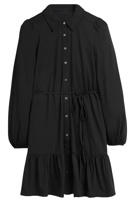 TIERED JERSEY MINI SHIRT DRESS BLK 6