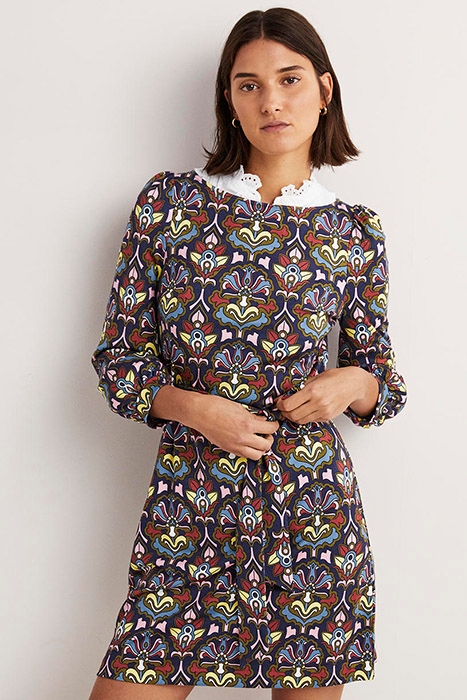 TIE DETAIL JERSEY SHIFT DRESS NSP 4