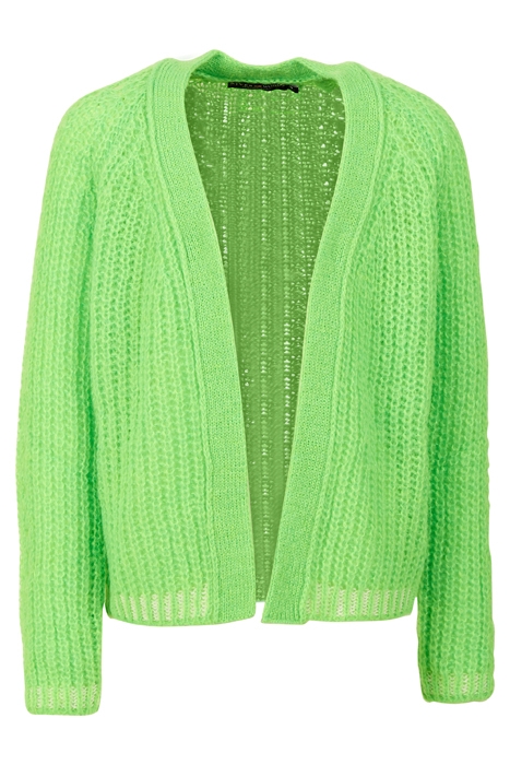 LOOSE V-NECK AJOUR CARDI LS GREEN 1