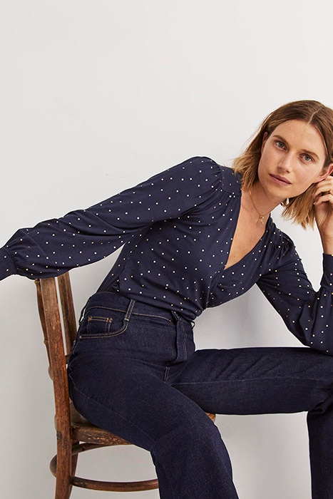 BLOUSON WRAP TOP NAV 3