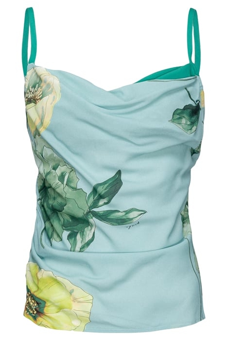 VISERBELLA TOP CREPE DE CHINE MULT.AQUAMARINE/YELLOW 6