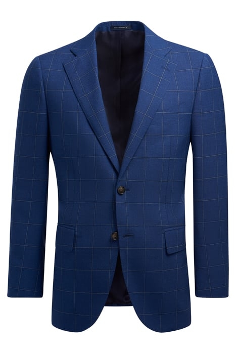 Mid Blue Checked Lazio Suit 2