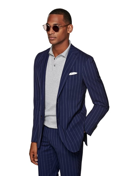 Mid Blue Striped Havana Suit 3