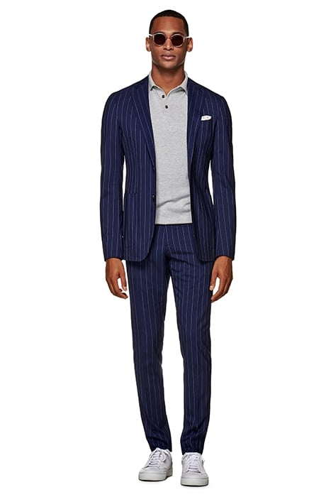 Mid Blue Striped Havana Suit 2