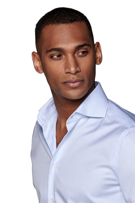 Light Blue Checked Slim Fit Shirt 5