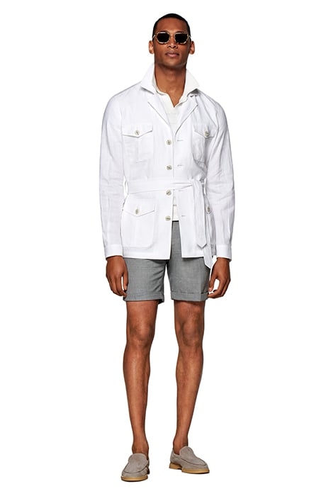 WHITE BELTED SAFARI JACKET 5