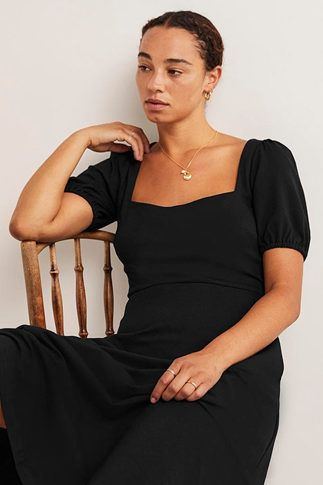 SHORT SLEEVE JERSEY MIDI DRESS BLK 3