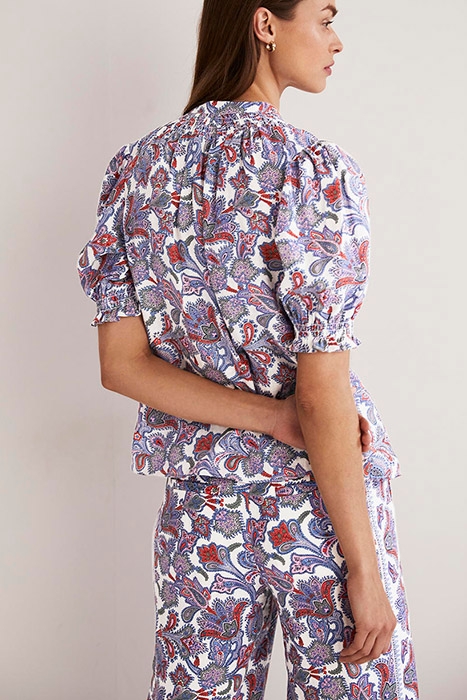 SMOCKED SHORT SLEEVE BLOUSE IVO 2