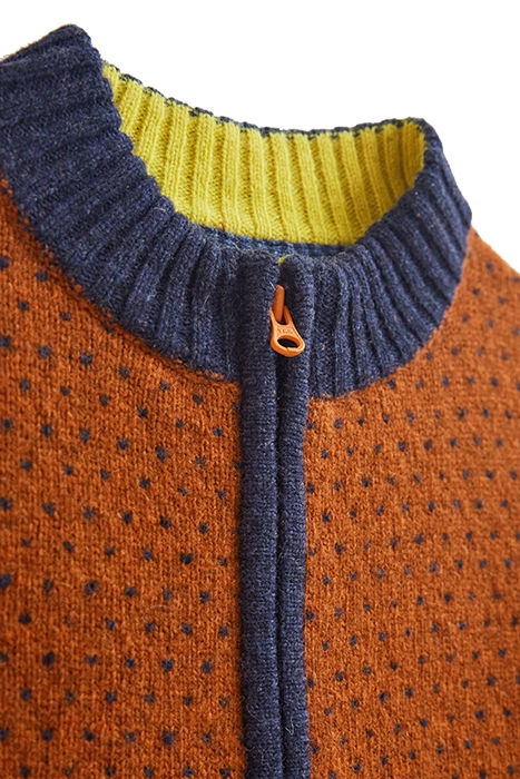 ALFIE ZIP THROUGH BROWN MULTI 3