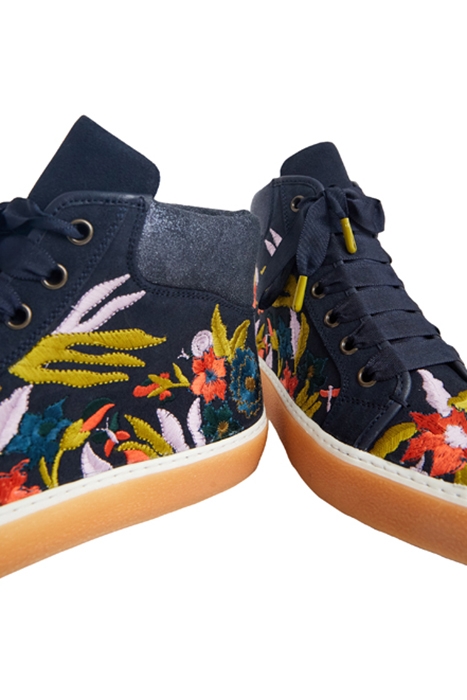 EMBROIDERED HIGH TOP TRAINER NAVY 3