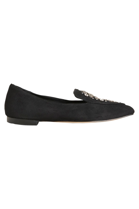 EMBELLISHED SUEDE LOAFER BLK 1
