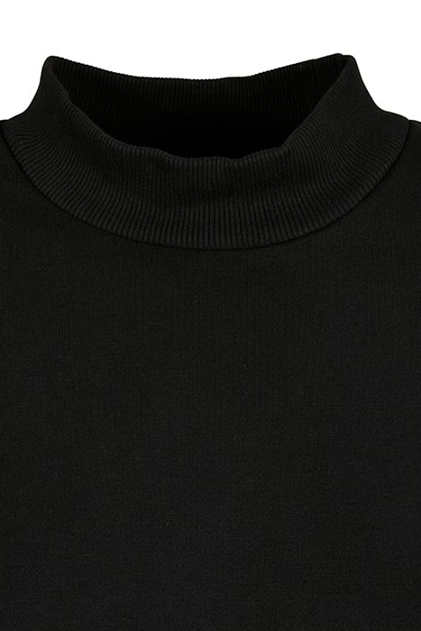 LADIES CROPPED OVERSIZED SWEAT HIGH NECK CREW BLACK 8