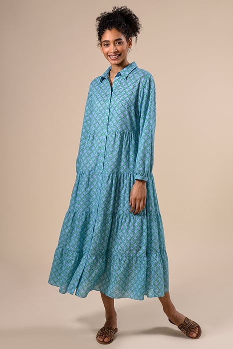 LONG DRESS LS VOLANTS BLUE 2