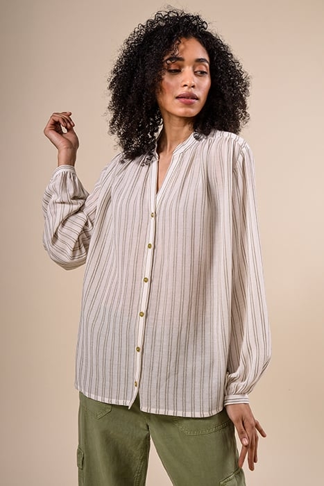 LS SHIRT FROUNCED SHOULDER GREEN 1