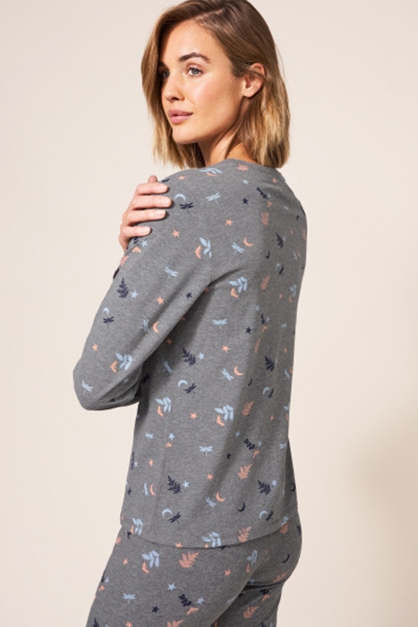 SELENA ORGANIC JERSEY PJ TOP GREY MULTI 2