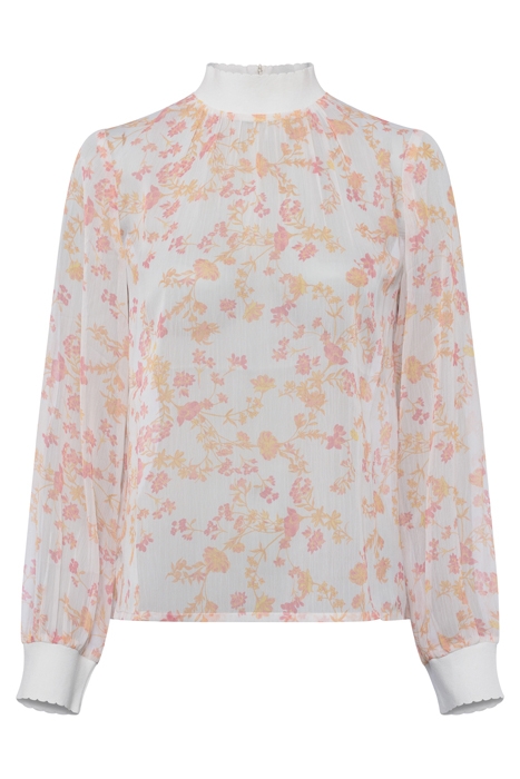 DIANA CRINKLE LONG SLEEVE TOP WHITE 1