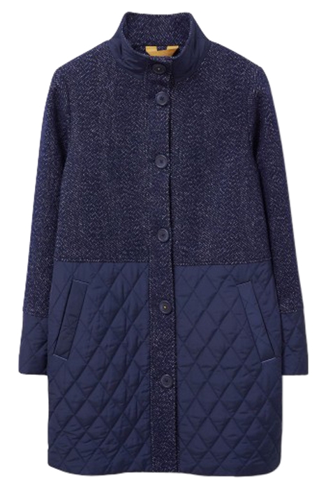 KARLA TWEED WOOL MIX COAT NAVY 1