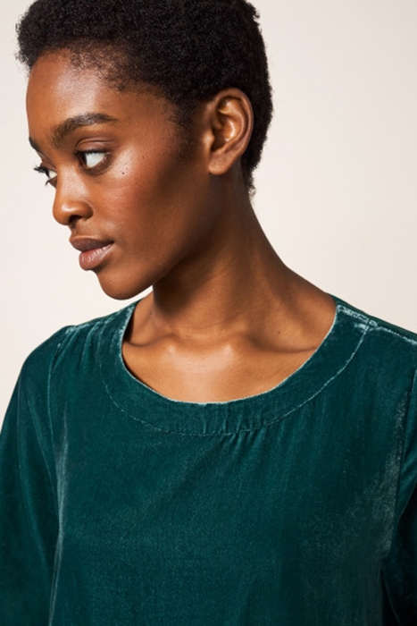 VIOLA VELVET TOP MID TEAL 2