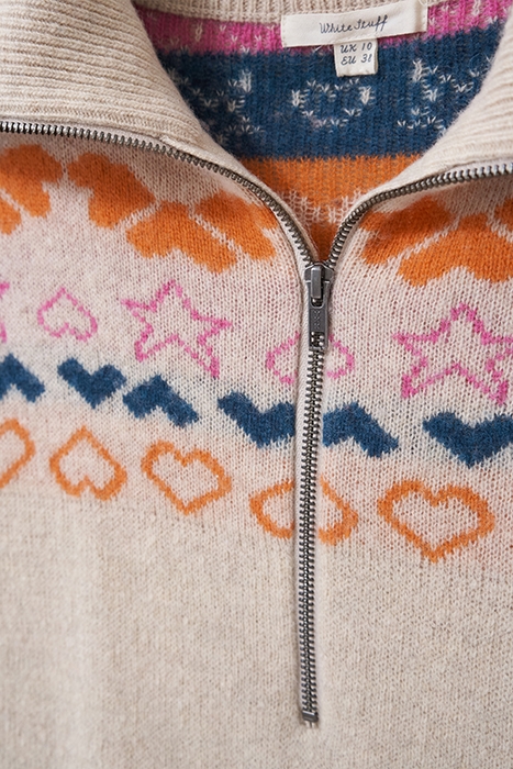 NORDIC HEART HALF ZIP NATURAL 3