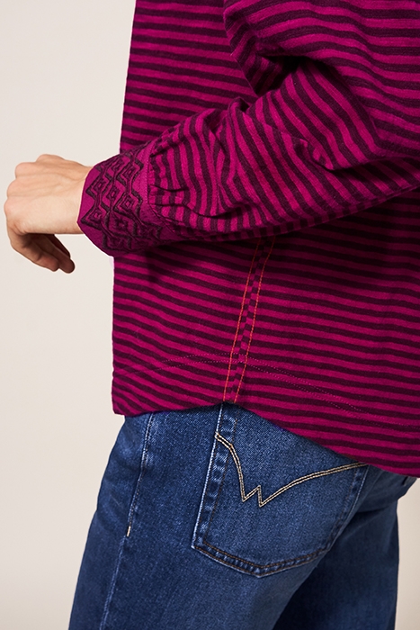 AGNES EMBROIDERED JERSEY SHIRT PINK MLT 4