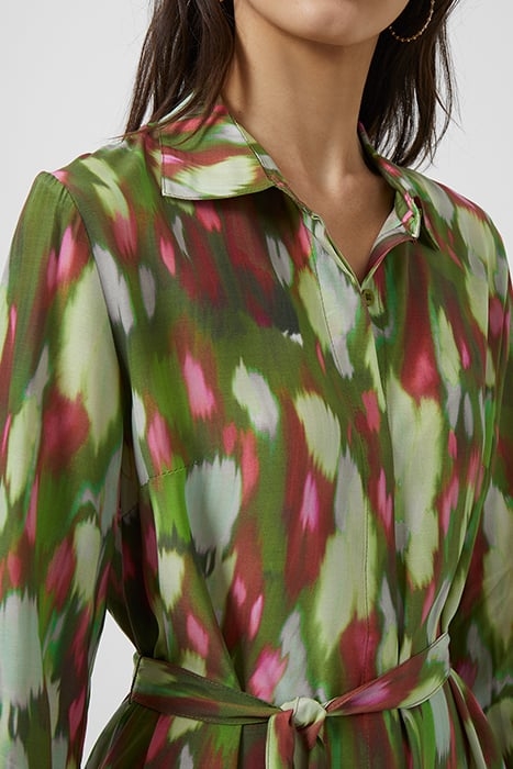 INNES DELPHINE SHIRT DRESS ALGAE GREEN MULTI 4