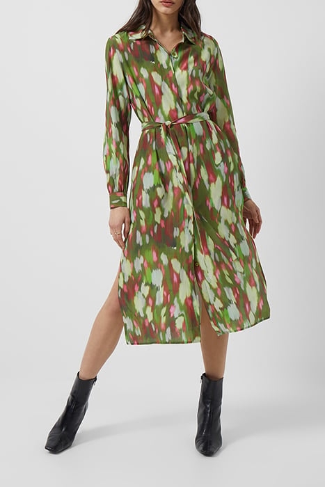 INNES DELPHINE SHIRT DRESS ALGAE GREEN MULTI 2