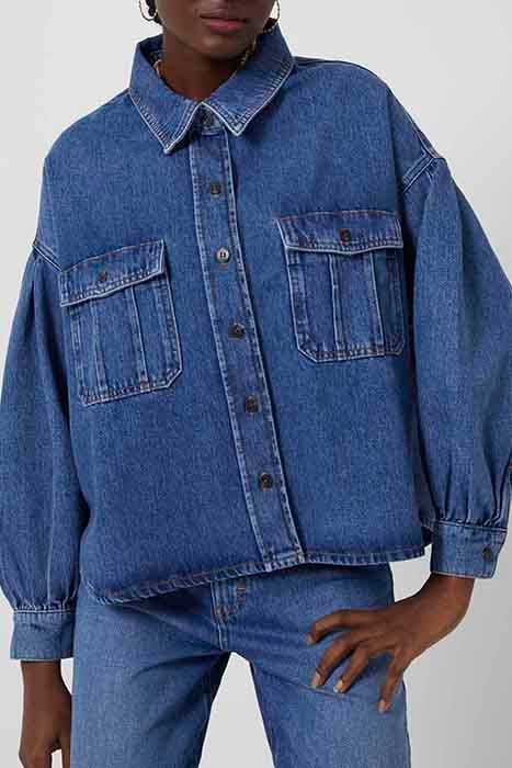 PENELOPE DENIM PUFF SLV SHIRT MID VINTAGE 1