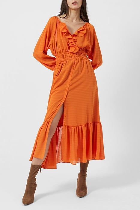 ANNA CORA PLEAT BUT DO MA DRES BURNT ORANGE 3