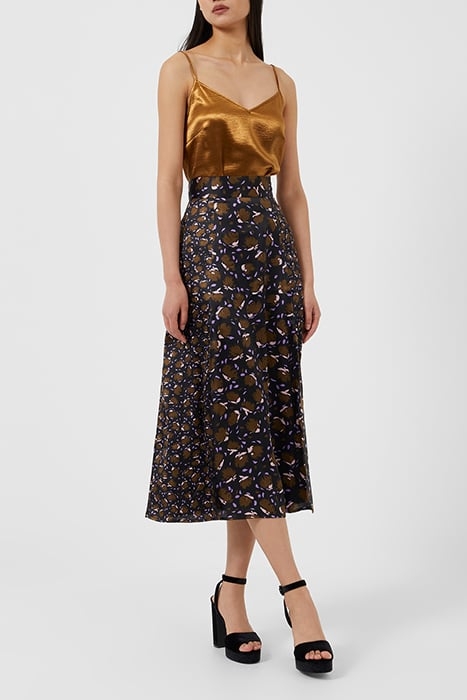 INRGID INU SATIN DRAPE SKIRT BLACK MULTI 6