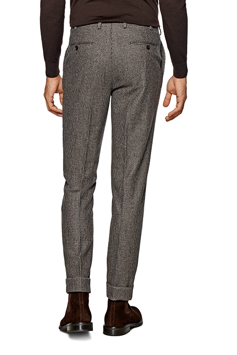 TAUPE HOUNDSTOOTH SOHO TROUSERS 3
