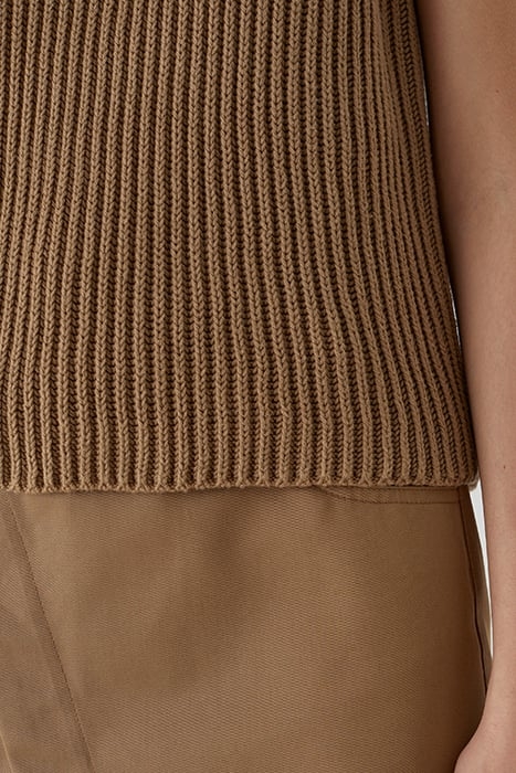 WOMEN CREW NECK RACER TOP KNITS NUTMEG 6