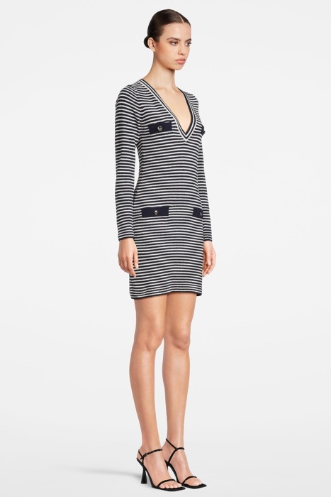 YVES ABITO TRICOT BOUCLE RIGAT WHITE/DARK BLUE 4