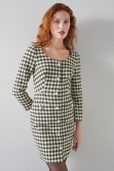 KEELER SHIRT DRESS BLACK/CREAM 1