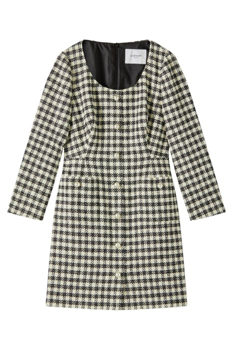 KEELER SHIRT DRESS BLACK/CREAM 5