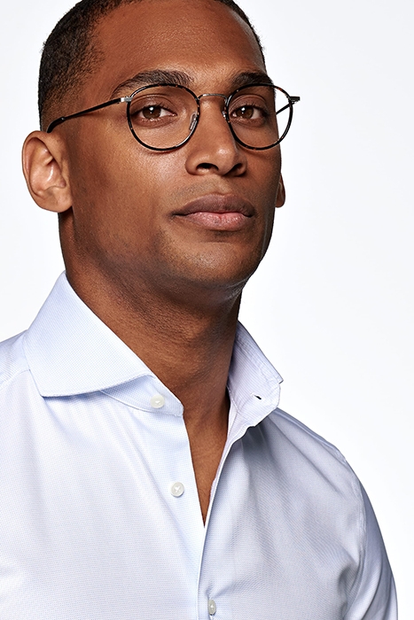 LIGHT BLUE CHECKED SLIM FIT SHIRT 3