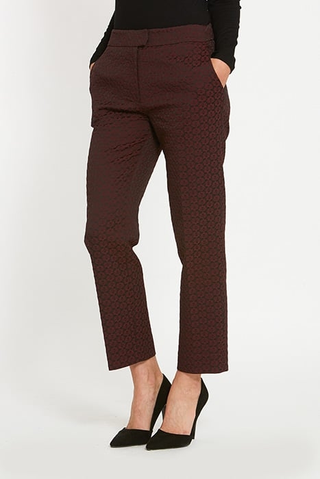 JILL BURGUNDY JACQUARD PANTS 2