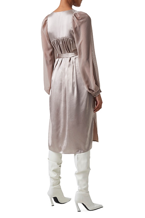 CAMINA GEORGETTEMSLEEVE SATIN MIX DRESS MOON ROCK 2