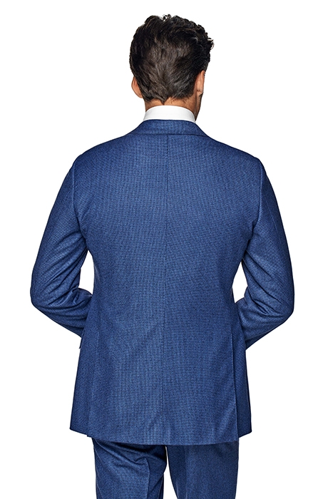 MID BLUE HOUNDSTOOTH THREE-PIECE LAZIO SUIT 3