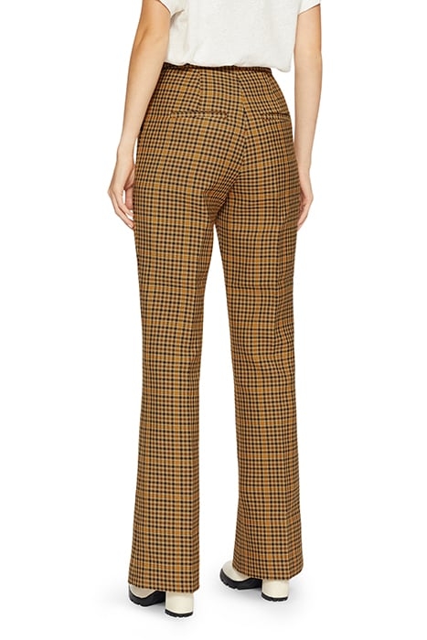 EELISET HIGH WAISTED SLIM FLARE TROUSER LT-BROWN 2