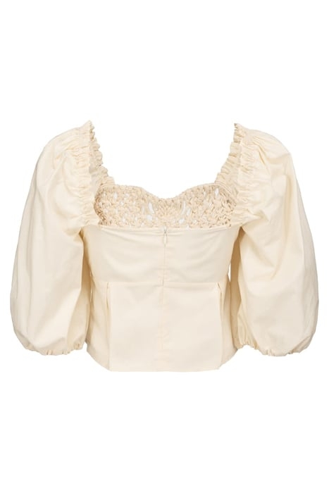 VIGONE TOP POPELINE CON INTREC BEIGE/CREAM 7