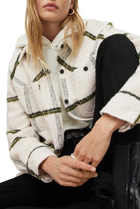 MONICA CHECK SHIRT IVORY WHITE/GREEN 5