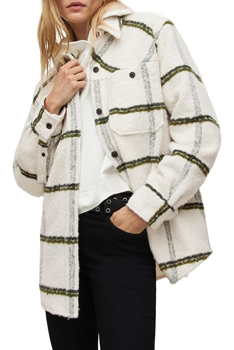 MONICA CHECK SHIRT IVORY WHITE/GREEN 1