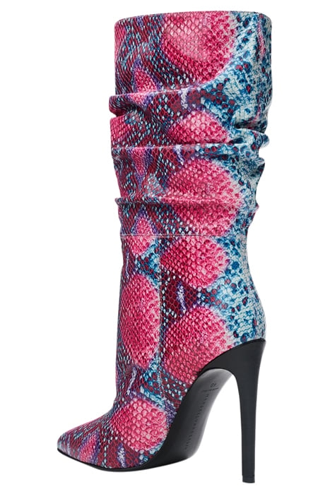 PYTHON-EMBOSSED MID-CALF BOOTS RED SNAKE 4