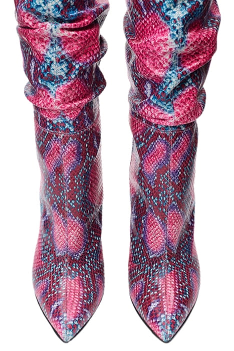 PYTHON-EMBOSSED MID-CALF BOOTS RED SNAKE 3