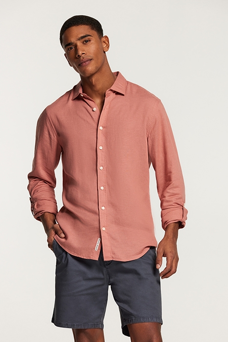 LUCAS LINEN SHIRT BRICK DUST PINK 2