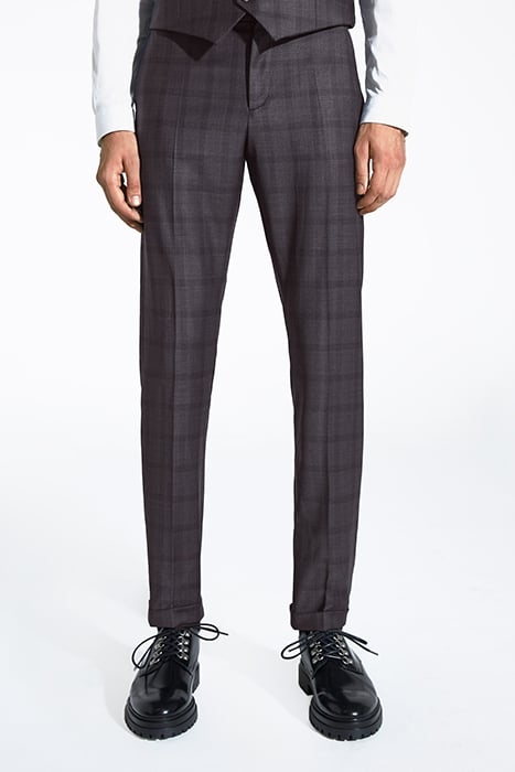 INDIGO CHECKED TRAVEL SUIT SUIT TROUSERS 1