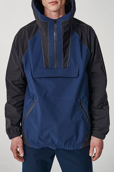 NAVY AND BLACK WATER REPELLENT AND REFLECTIVE JACKET 1