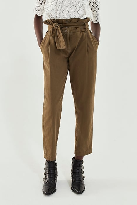 KHAKI HIGH-WAIST BOOTCUT TROUSERS 2