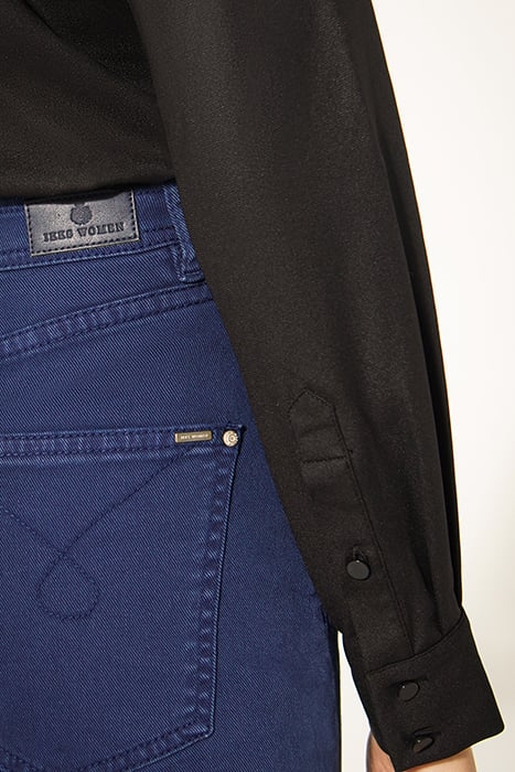 NAVY BLUE MID-RISE CROPPED SLOUCHY JEANS 5