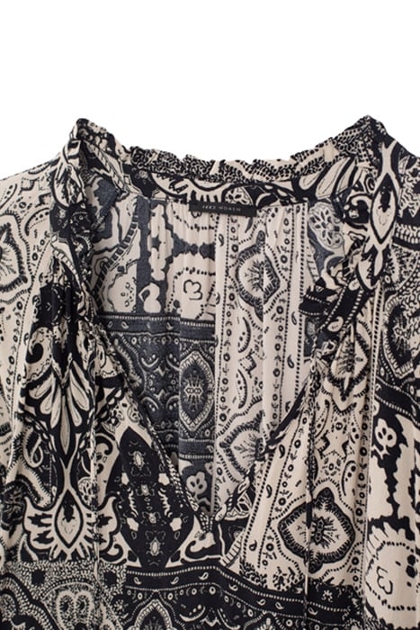 WOMEN'S SCARF-PRINT VISCOSE CREPE SHORT DRESS 7